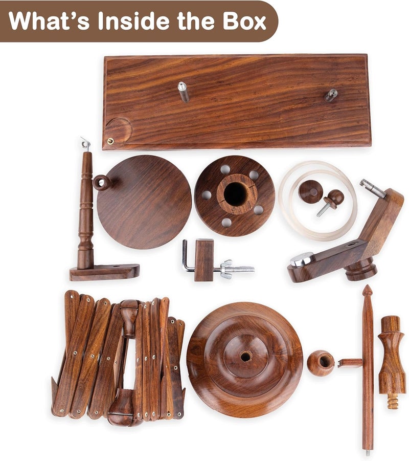 OZYRA Wooden Yarn Winder for Crocheting (Combo 1 (Winder + Swift)) - Image 3